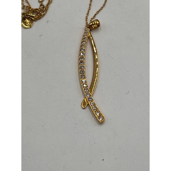 Touchstone Crystal by Swarovski Gold Plated Chain and Crystal Why Not Pendant - Picture 8 of 10